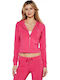 Women's Sweatshirt Jacket Hooded Hot Pink