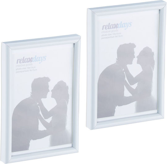 Комплект от 2 фоторамки с размери 15.5 X 11 X 8.5 см бели Relaxdays