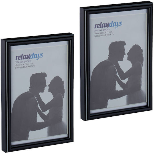 Комплект от 2 фоторамки с размери 15.5 X 11 X 8.5 см черни Relaxdays