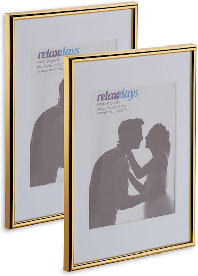 Set 2 A4 Photo Frames Gold Relaxdays Set 2 A4 Photo Frames Gold Relaxdays