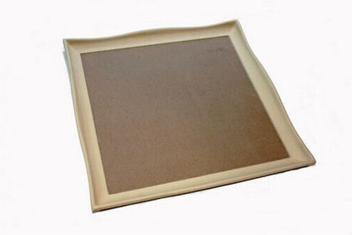 Holz Quadratisch Serviertablett in Beige Farbe 37x37cm C04402 1Stück