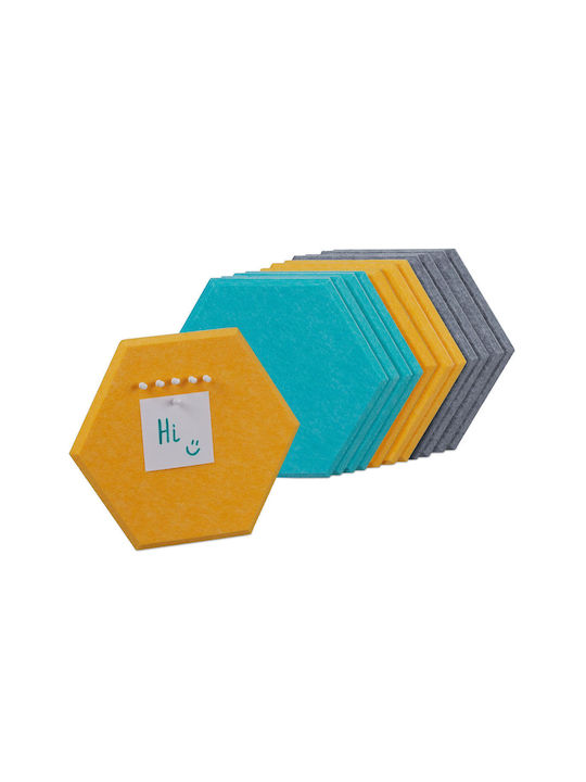 Autocolante de perete și murale Autocolante Decorative 12 Bucăți Albastre Galbene Gri 26 X 30 X 0.9 Cm