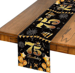 Table Decoration 75th Birthday Black Gold 40x140 Cm