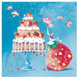 Decoupage-Serviette Erdbeerkuchen 1 Stk