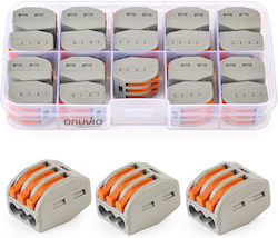 Set 19 Quick Connectors Quick Terminal Blocks Lever Electrical Installations 3 Pins Type 222-413