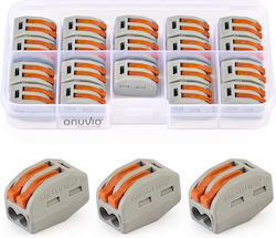 Set 19 Quick Connectors Quick Terminal Blocks Lever Electrical Installations 2 Pins Type 222-412