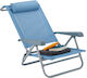 Foldable Lounge Chair Footrest Blue 38.5cm X 58cm X 112cm Relaxdays