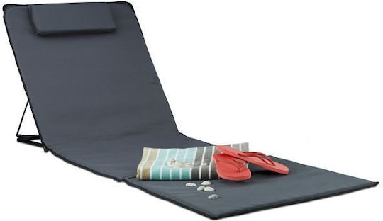 Folding Beach Lounger Relaxdays Footrest Gray 4 X 60 X 195 Cm