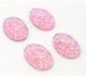 Natural Stone Resin Pink Glitter 18x25mm 4 Pcs
