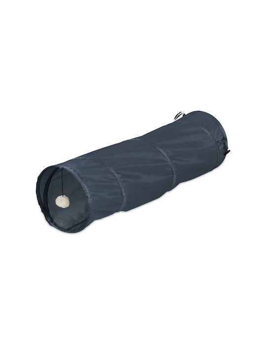 Cat Play Tunnel Relaxdays Gray Foldable Dimensions 88 x 25 cm