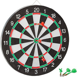 Joc Dartscheibe 43 cm Durchmesser 6 Metallspitzen-Darts Beidseitiges Spiel Stahl-Kork-Material