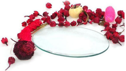 Oval Glass Decorative Platter White 27.5x41.5cm