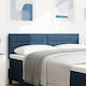vidaXL Wooden Bed Headboard Blue 144x128cm