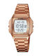 Skmei Digital Women's Watch with Pink Gold Metal Bracelet