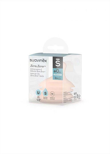 Suavinex Zero Silicone Baby Bottle Teats Slow Flow for 0+ months 2pcs