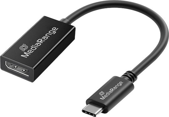 MediaRange Конвертор USB-C мъжки към DisplayPort женски Черен 1бр MRCS235