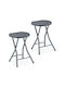 Gartenhocker Außenbereich Rattan Grau 2 Stück 46x32x29cm
