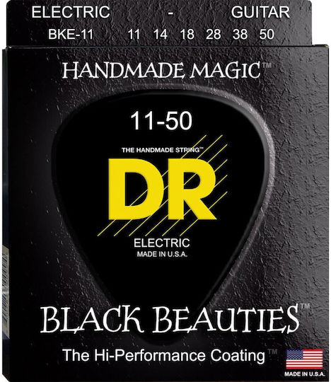 Dr Strings Black Beauties Bke-11 Electric Guitar Strings 011 050 Heavy