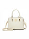 Leder Damentasche Schultertasche Beige
