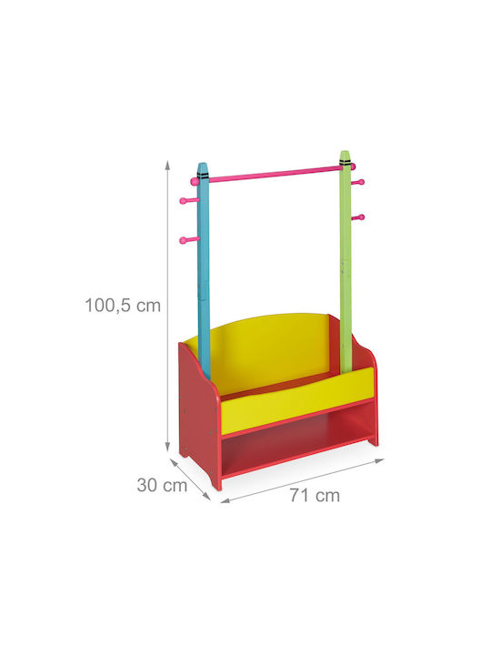Relaxdays Παιδική Κρεμάστρα Ξύλινη 100.5x71x30εκ.