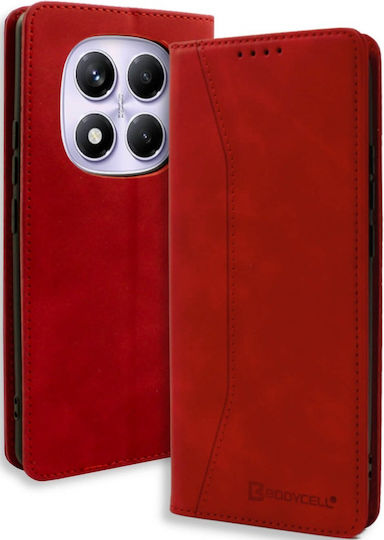 Bodycell Book Δερματίνης / Σιλικόνης Κόκκινο (Redmi Note 14 Pro 5G / Poco X7)