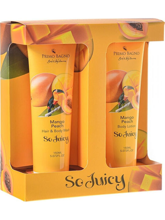 Primo Bagno So Juicy Mango Peach Комплект за грижа за кожата за Хидратация & Почистване на тялото 2бр