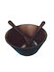 ForHome Wooden Salad Bowl with Salad Spoons Brown 3pcs