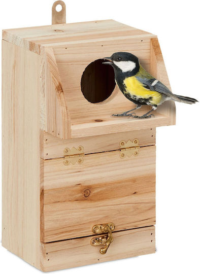 Căsuță Decorativă din Lemn pentru Păsări 24,5 X 14 X 14 Cm Naturală