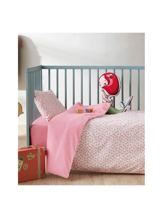 Kentia Cereza Baby Sheets Set Cradle Cotton Pink 60x120cm 2pcs
