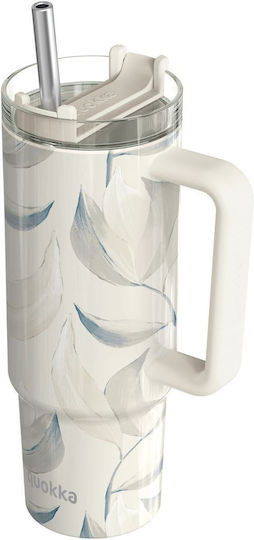 Quokka Handled Tumbler Glass / Stainless Steel BPA Free 950ml Multicolour with Handle and Straw