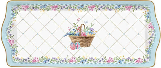 R2s Osterporzellanplatte Frühlingsblüte 35x15cm
