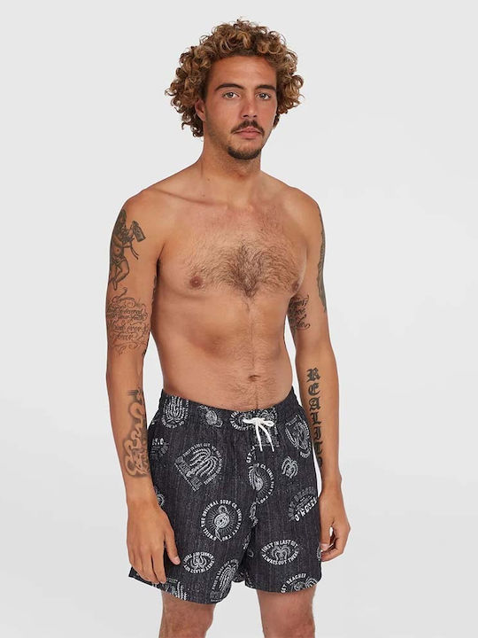 Cali Men's Swimwear Shorts Black with Patterns