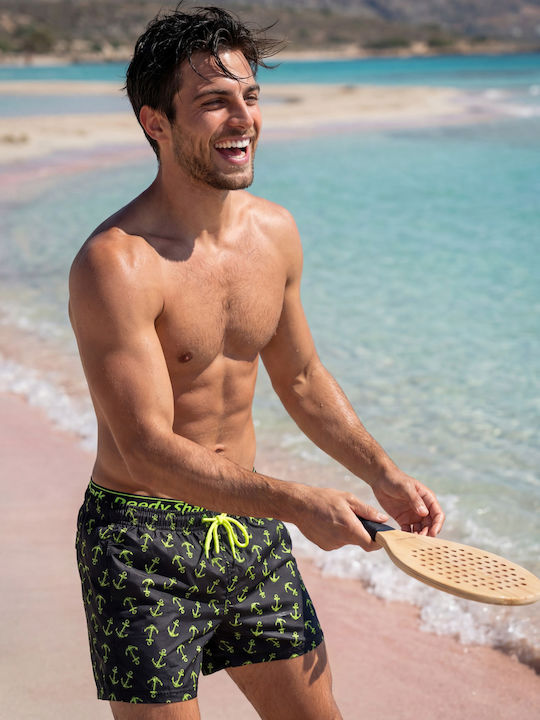 Speedy Shark Men's Swimwear Shorts Black/Yellow