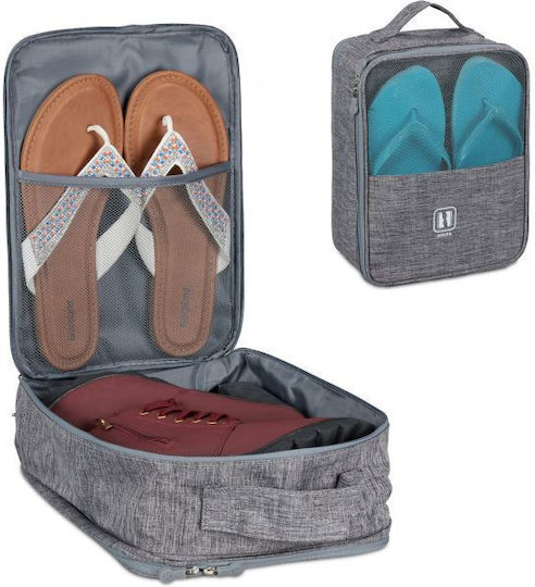 Relaxdays Plastic Sac de Depozitare pentru Pantofi în Culoare Gri 30x23x13cm 1buc