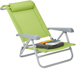 Сгъваем шезлонг със зелен крак 38.5см X 58см X 112см Relaxdays