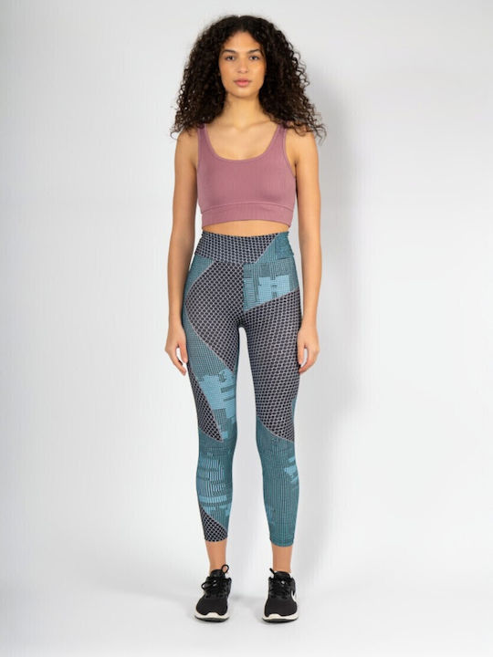 Women's Training Legging High Waisted Blue, Black
