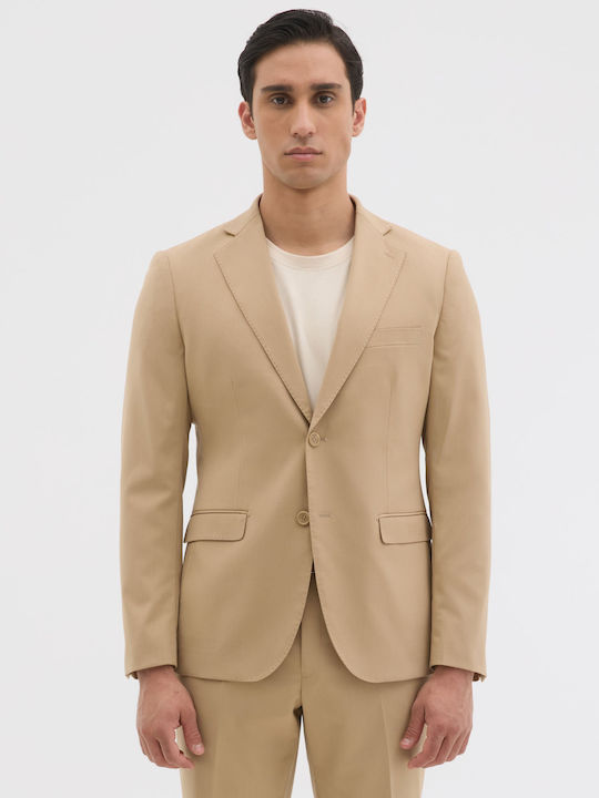 Sacou bărbați cu croială strâmtă Beige