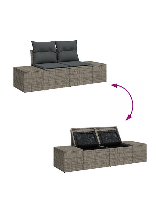 Zweisitziges Sofa Außenbereich Rattan mit Kissen 55x55x37cm