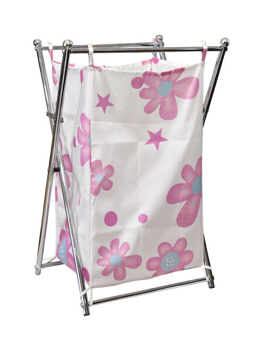 Sinialo 26-435-SLQ-PI Καλάθι Απλύτων Υφασμάτινο 41x32x64cm Ροζ