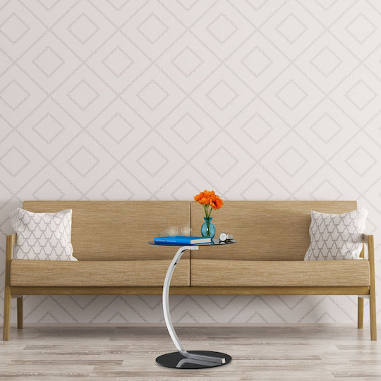 Masă Laterală Rotundă Mese De Cafea Din Sticlă Neagră L40xL55cm