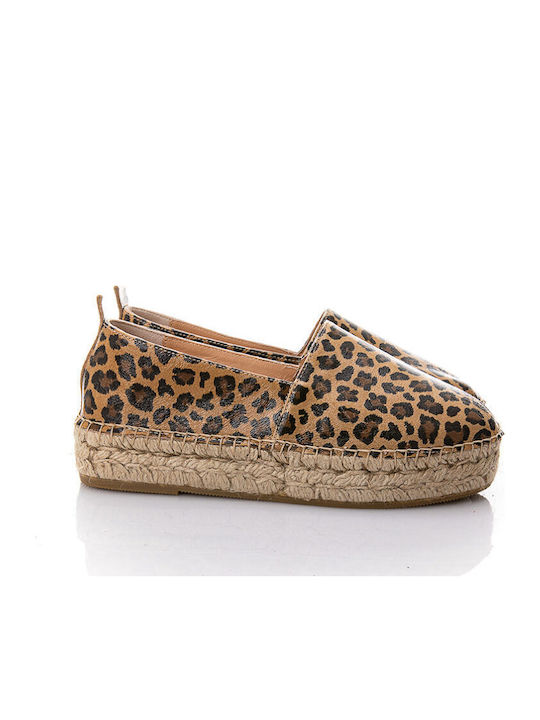Sofia Manta Lederne Damen Espadrilles in Braun ...
