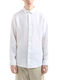 Long-sleeved Linen Shirt White