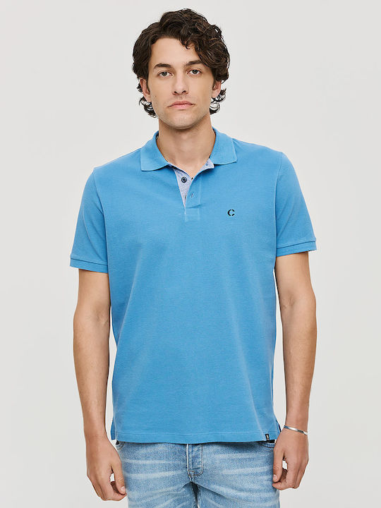 Polo Short Sleeve Blue Men's Blouse