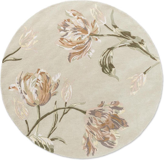 Laura Ashley Gosford Lucrat manual Covor Rotund 081307 Natural/sage Green