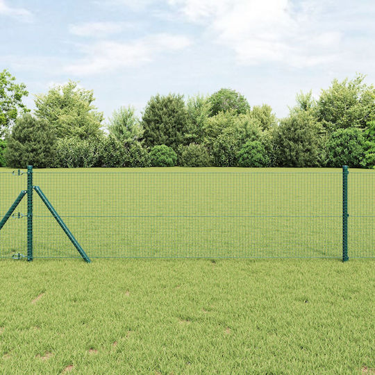 vidaXL Wire Fencing Galvanized Set Green 0.8x10m