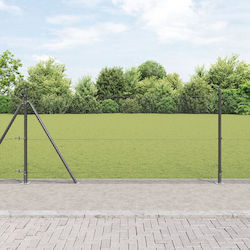 vidaXL Wire Fencing Set Gray 0.8x25m