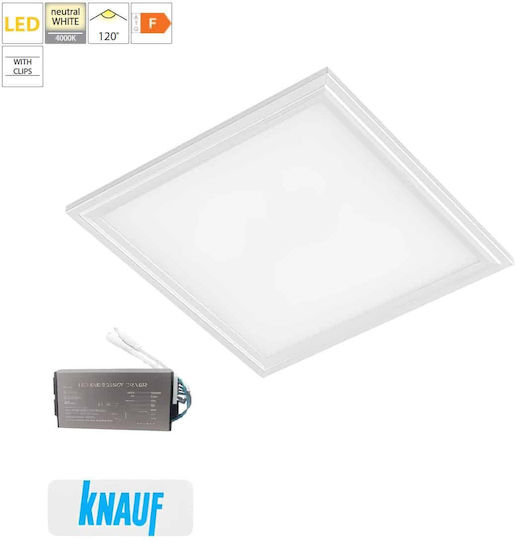 Elmark Квадрат Вграден LED Панел 40W с Неутрално бяло Светлина 4000К 59.5x59.5см.