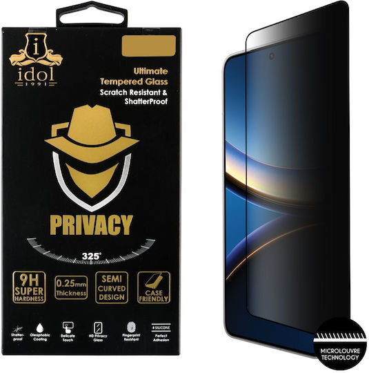Idol 1991 0.25mm Full Glue Privacy Tempered Glass Black (Poco F7 Pro)