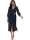 Summer Midi Dress for Wedding / Baptism Blue