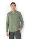 Long-sleeved Linen Shirt Olive Grey, Grey